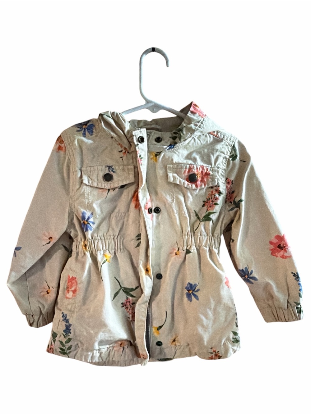 Girls' Floral Hooded Jacket